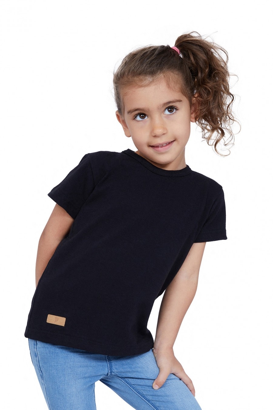 T-SHIRT ENFANT MANCHE COURTE COL ROND NOIR - Made in France & Coton bio
