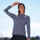 T-SHIRT FEMME MANCHES LONGUES MARINIERE BLEU - Made in France & Coton Bio